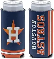 WinCraft MLB Houston Astros Slim Can Cooler, Stubby Holder, Team Colors, One Size