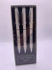 RAE DUNN 3 Ballpoint Pen Set - Take Note -Doodle - Brainstorm - CUTE! - Unopened