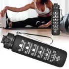 1L Motivational Water Bottle with Time Markings BPA Free Sports Gym Flask
