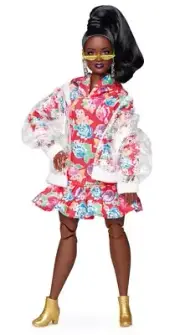 Barbie BMR1959 Retro Doll - Vinyl Jacket & Hoodie Dress - Poseable w/ Doll Stand