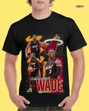 MENS NBA “DWYANE WADE” CUSTOM DESIGN GRAPHIC PRINT TEE - SIZES S-3XL
