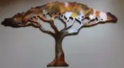 Acacia Tree 9" tall Metal Wall Art
