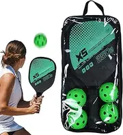 Pickle Ball Paddles and Balls | Pickle Ball Kit Paddle Ball Rackets,Comfort Grip Pickle Ball Racket, 4 Pickle Balls, Pickle Ball Paddles for Indoor Outdoor Gym Exercise