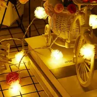 在飛比找momo購物網優惠-【北熊の天空】毛毛球燈串 節慶居家佈置LED燈飾 派對佈置 
