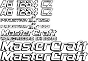 2 Color MasterCraft Prostar 205 Full set #3 w/Matching Boat Registration Numbers