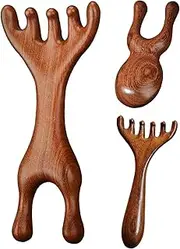 Wooden Scalp Massager Comb For Hair Growth, 3pcs Sandalwood Massage Comb - Ergonomic Massage Comb, Head Brush For Women