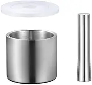 Pestle and Mortar Set Brushed Stainless Steel Mortar and Pestle with lid, Garlic Spice Grinder Mixing Grinding Bowl Set Mill Grinder Crusher Kitchen Tool Gadget for Guacamole, Spices, Garlic, Cooking