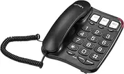 Ornin S016 Big Button Corded Telephone with Speaker, Hearing Aid Compatible for Seniors Black