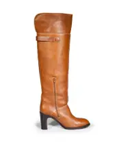 See By Chloé Brown Leather Knee High Heel Boots