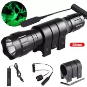 Tactical Flashlight light Red/Green/White LED Hunting Hog Torch Scope Mount