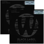 2-Pack of Warwick Black Label 5-String Bass Set, Stainless, Medium Light, 40-130