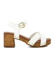 [Dune London] Judie T Heeled Sandal in White