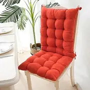 Rocking Chair Cushions with Ties, Indoor/Outdoor Seat/Back Chair Cushion for Dining Kitchen Chairs, Cotton Garden Dining Seat Pad Bay Window Seat Cushion(Orange)
