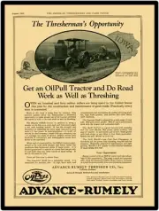 1922 Advance Rumely Oil Pull Tractor Reproduction Metal Sign: Doing Road Work
