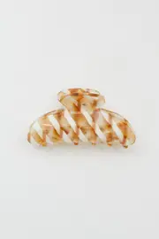Beige Stripe Claw Clip