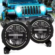 Black LED Headlights Hi/Lo Halo DRL For Jeep Wrangler JL JLU Gladiator 2018-2024 (for: Jeep)