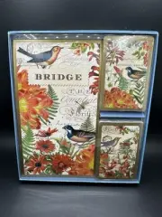MICHEL DESIGN WORKS Bridge Playing Card Gift Set WILDFLOWER MEADOW Sealed/New