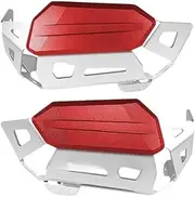Motorcycle Cylinder Head Guard Aluminum Engine Protector Cover Compatible with BMW R NineT R Nine T Rnine T R9T Pure Scrambler 2020 2021-(Silver-Red)