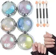 Chrome Powder for Nails | 6 Colors Effect Nail Powder | Long Lasting Holographic Nail Powder for Manicure Decorations, Christmas Birthday Women and Girls Jmedic