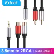 Stereo 3.5mm to 2 RCA Splitter Cable Male/Female AUX Jack Audio Extension Cord