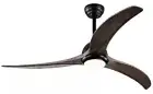 52 in. Contemporary LED Black Indoor Ceiling Fan Lighting w/ 3 Wood Blades