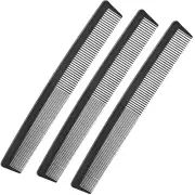 3 Pack Fine Tooth Hair Comb, Black Carbon Barber Fiber Cutting Comb, Heat Resist