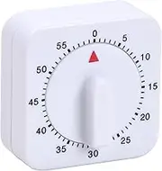 Kitchen Timer, Adjustable 60 Minute Mechanical Timer for Kitchen Home Baking Tool, Egg Timer, 1 Hour White Square Alarm Reminder, Short-Term Countdown Timer for Chef Teachers Kids