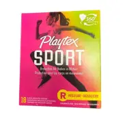 Playtex Sport Tampons Regular 18 Ct Fragrance-Free Plastic Applicator