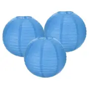 3Pcs 12 Inch Deep Blue Paper Lanterns Decorative Round Hanging Ball Lantern