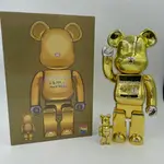 BE@RBRICK BEARBRICK MEDICOM TOY 25TH 周年紀念款 電鍍 浮雕金 400% 100%