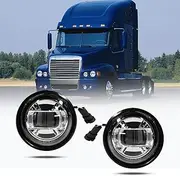 LED Chrome Pair Fog Lights Replacement Fit For 2000-2015 Freightliner Columbia Passenger & Driver Side Front Fog Light Lamp Fit for 2004-2015 Freightliner Century
