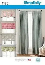 Simplicity Sewing Pattern 1125 Window Treatment Size OS