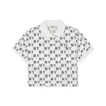 【MLB】女版短袖POLO衫 MONOGRAM系列 紐約洋基隊(3FPQM0143-50IVS)