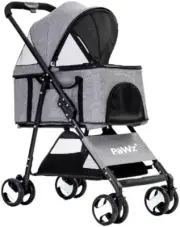 PaWz Large Pet Stroller Dog Cat Carrier Travel Pushchair Foldable Pram 4 Whee...