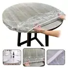 Round Waterproof Table Cover Cloth Fitted Protector PVC Tablecloth Home Kitchen