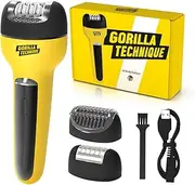 Gorilla Technique 3-in-1 Epilator, Wet & Dry Facial & Body Hair Removal Device, Cordless Rechargeable Electric Tweezers & Shaver & Callus Remover for Women & Men, One, Black & Yellow