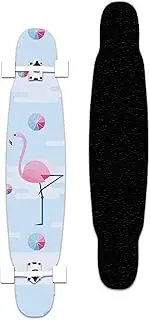 Sports Longboard Skateboard, 42" 8-Layer A-Level White Maple Firebird Pattern Four-Wheel Double Cocked Dance Board Suitable for Adult Girls