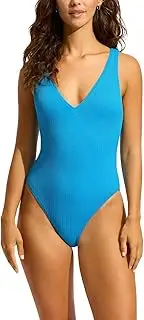 [Seafolly] Women's Deep V One Piece Swimsuit with Strappy Back