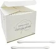 Cotton Swabs with Paper Sticks 1000ct，Double Tipped Natural Cotton Buds