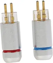 SWOOMEY 2PCS Metal Headphone Adapter Plug for HiFi Audio Durable Stereo Connector Pin Headset Adapter for Sound Compatible with HiFi Headphones Silver