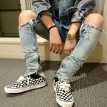 范斯 高品質 VANS OG ERA LX 黑白米色方形格子 GD 棋盤格 VN0OZDGEY 藍色案例休閒板鞋男女通用