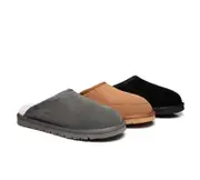 AUSTRALIAN SHEPHERD® UGG Slippers Men Sheepskin Wool Scuff Bred - Chestnut / AU Ladies 10 / AU Men 8 / EU 41