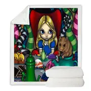 Alice and the Dormouse Throw Blanket
