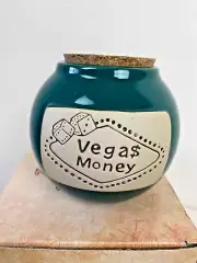 Muddy WATERS World Jar "Vegas Money" Giftware 24oz Pottery Green Round NEW Gift
