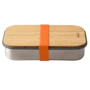Black & Blum 900ml Stainless Steel Sandwich Box Container w/ Bamboo Lid Orange