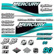 Mercury 90 Four 4 Stroke Decal Kit Outboard Engine Graphic Motor Stickers TEAL