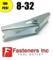 (Qty 100) 8-32 Toggle Wing Nut Zinc Plated Spring Loaded Hollow Wall Anchor