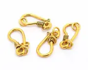 8 Pcs 25X12mm Bali S Hook Clasp Eye Clasp Oxidized Gold Plated