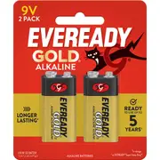 Eveready Gold 9V Alkaline Batteries 2 pack