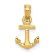 14K Yellow Gold Mini Anchor Pendant